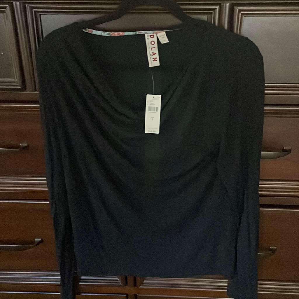 Nwt $68 Anthropologie Dolan Top Blouse Black Sz S Cowl Scoop Neck